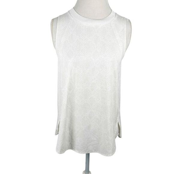 Athleta Women’s Size S Zephyr Lizard Print Tank Ivory White - Picture 1 of 9